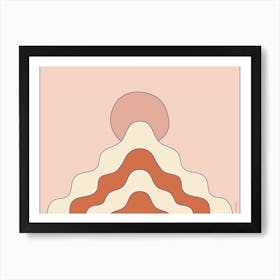 Open Your Mind Light Pink And Orange Playful Wavy Bedroom Art Print