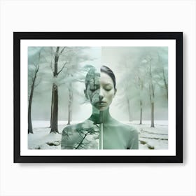 Woman In A Forest Art Print