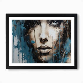 Woman With Blue Eyes Art Print