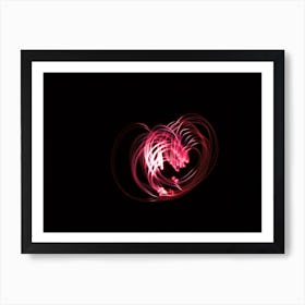 Heart Shaped Glowing Abstract Curved Lines Art Print