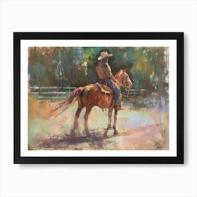 Cowboy In Santa Fe New Mexico Art Print