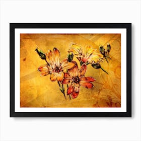 A Flower Nature Art Illustration In A Painting Style 09 Poster