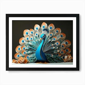 3d Carton Peacock 4 Art Print