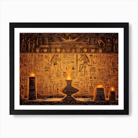 Egyptian Temple With Candles Art Print