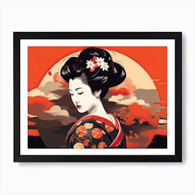 Simple Illustration Geisha 1 Art Print