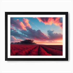 Sunset Over A Field 16 Art Print
