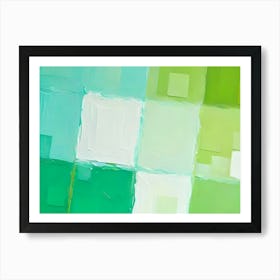 Popping Blue Green Squares 2 Art Print