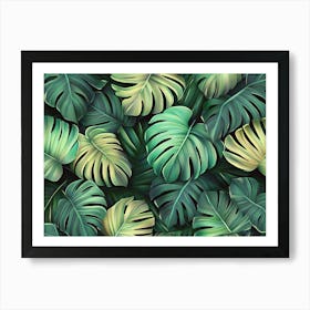 Tropical Leaves Seamless Pattern 2 Art Print