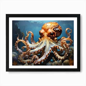 Vintage Octopus in Sea Life Art Print