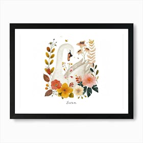 Little Floral Swan 3 Poster Art Print