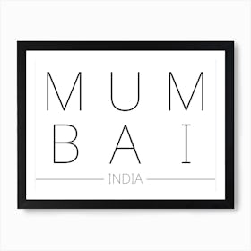 Mumbai India Typography City Country Word Art Print