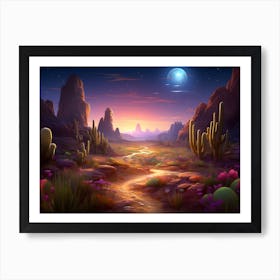 Desert Landscape - Desert Stock Videos & Royalty-Free Footage Art Print