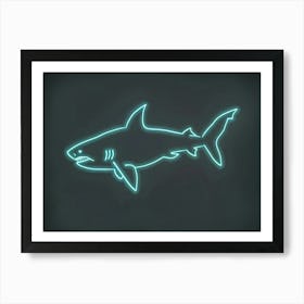 Neon Aqua Bamboo Shark 6 Art Print