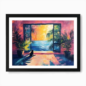 Paradise And A Cat 2 Art Print