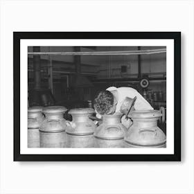 Tester Smelling Cream To Determine Its Freshness, Dairymen S Cooperative Creamery, Caldwell, Canyon County, Art Print