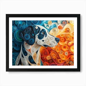 Dalmatian Paper Quilling Dog Portrait Art Print