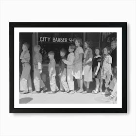 Schoolchildren Waiting In Line To Go To The Movies, San Augustine, Texas By Russell Lee 1 Art Print