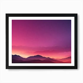 Sunset In The Mountains 10 Art Print