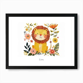 Little Floral Lion 1 Poster Art Print