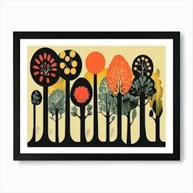 Vintage illustration of forest Art Print