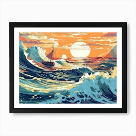 Sunset On The Sea Art Print