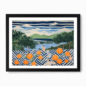 Oranges On The Beach 1 Art Print