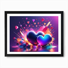 Colorful Heart Creative Art Print 44 Art Print