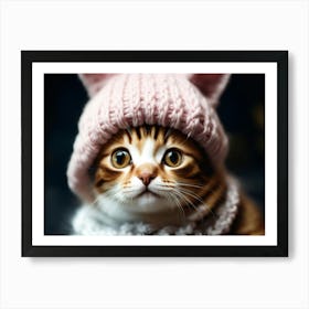 Cute Cat In A Hat Art Print