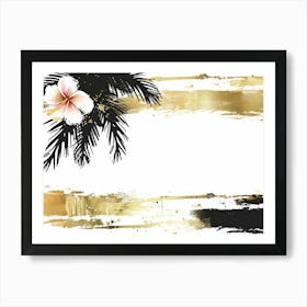 Gold Hibiscus Painting Art Print