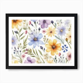 Watercolor Flowers 10 Art Print