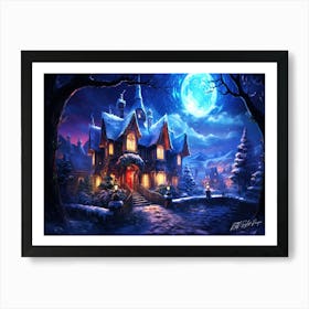 Was Christmas Night - Xmas House Art Print