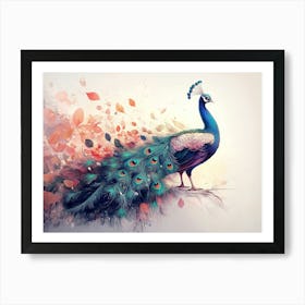 Peacock Abstract 2 Art Print