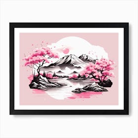 Leonardo Diffusion Xl T Shirt Design Japanese Style Mountain I 0 (1) Art Print