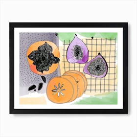 Persimmones And Figs Art Print