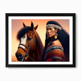 Brave With Horse Art Print