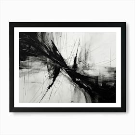 Invisible Threads Abstract Black And White 3 Art Print