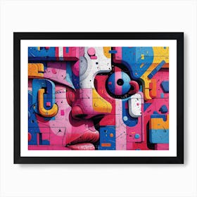 SynthGeo Shapes: A Cartoon Abstraction Abstract Painting 4 Art Print