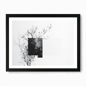 Tree Black Square Classy Art Print