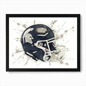 Michigan State NCAA Helmet Poster Art Print