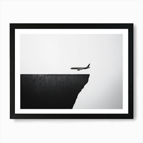 Airplane On The Edge Of A Cliff Art Print