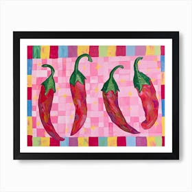 Chillis Pink Checkerboard 3 Art Print