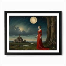 Woman In A Red Dress 1 Art Print