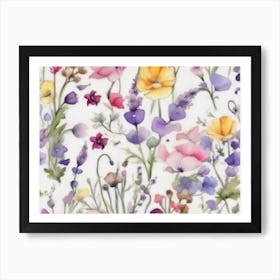 Poppies And Lavender Art Print