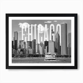 Chicago Skyline Monochrome Art Print
