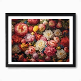 Baroque Flowers Saturated Art Print