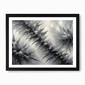 Abstract Image Of Black And White Paint Splatters Creating A Dynamic And Textured Effect Art Print