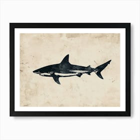 Grey Shark Silhouette 8 Art Print