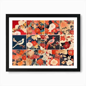 Japanese Birds And Flowers Art Print