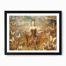 Woman Surreal Art Illustration In A Painting Style 06 Art Print