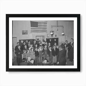 Schoolchildren, Directed By Their Music Teacher, Sing At The Pie Supper,Mcintosh County, Oklahoma See General Captio Art Print